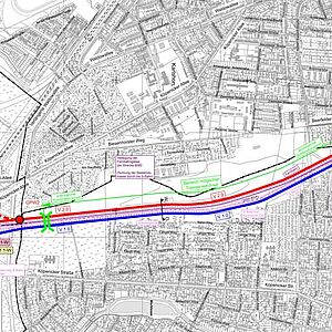 Übersichtslageplan Vorzugsvariante KOMBI 3; Kartengrundlage: DOP 2017 FIS Broker Berlin