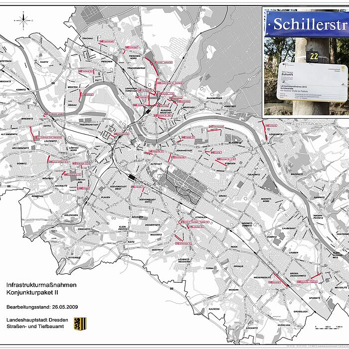 Übersicht über die Maßnahmen mit Detail Schillerstraße