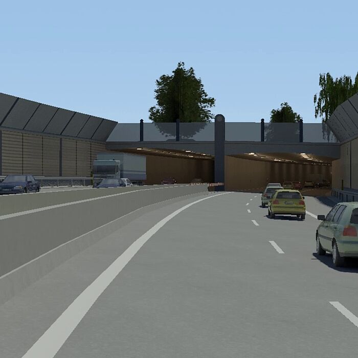 Visualisierung Einfahrt Tunnel Moorfeld