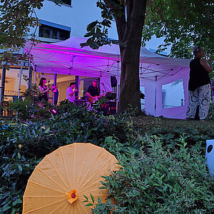 Musikband, abendliche Stimmung