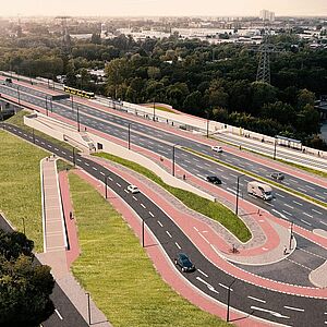 Neugestaltung der Anbindung Gewerbegebiete und der Strab-Haltestelle Neugestaltung der Anbindung Gewerbegebiete und der Strab-Haltestelle (Visualisierung von Inter Office)