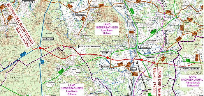 Übersichtsplan, Kartengrundlage: Auszug aus den Geodaten des Landesamtes für Geoinformation und Landesvermessung Niedersachsen, © (2013) LGLN
